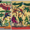 A collage of comic books with the cover art altered.
