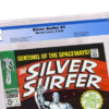 A silver surfer comic book is displayed.
